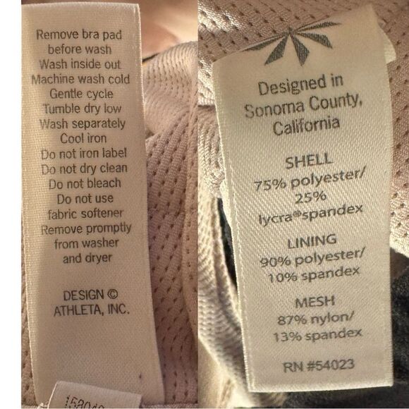 Athleta Gray and Black Sports Bra Racerback Design Sz S - Picture 6 of 8